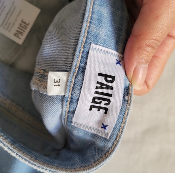 PAIGE Verudgo Ankle Raw Hem Washed Blue Jeans Size 31 - Picture 6 of 11